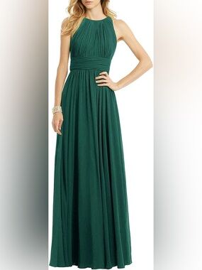 Halter Neck Dark Green Maxi Dress for Women